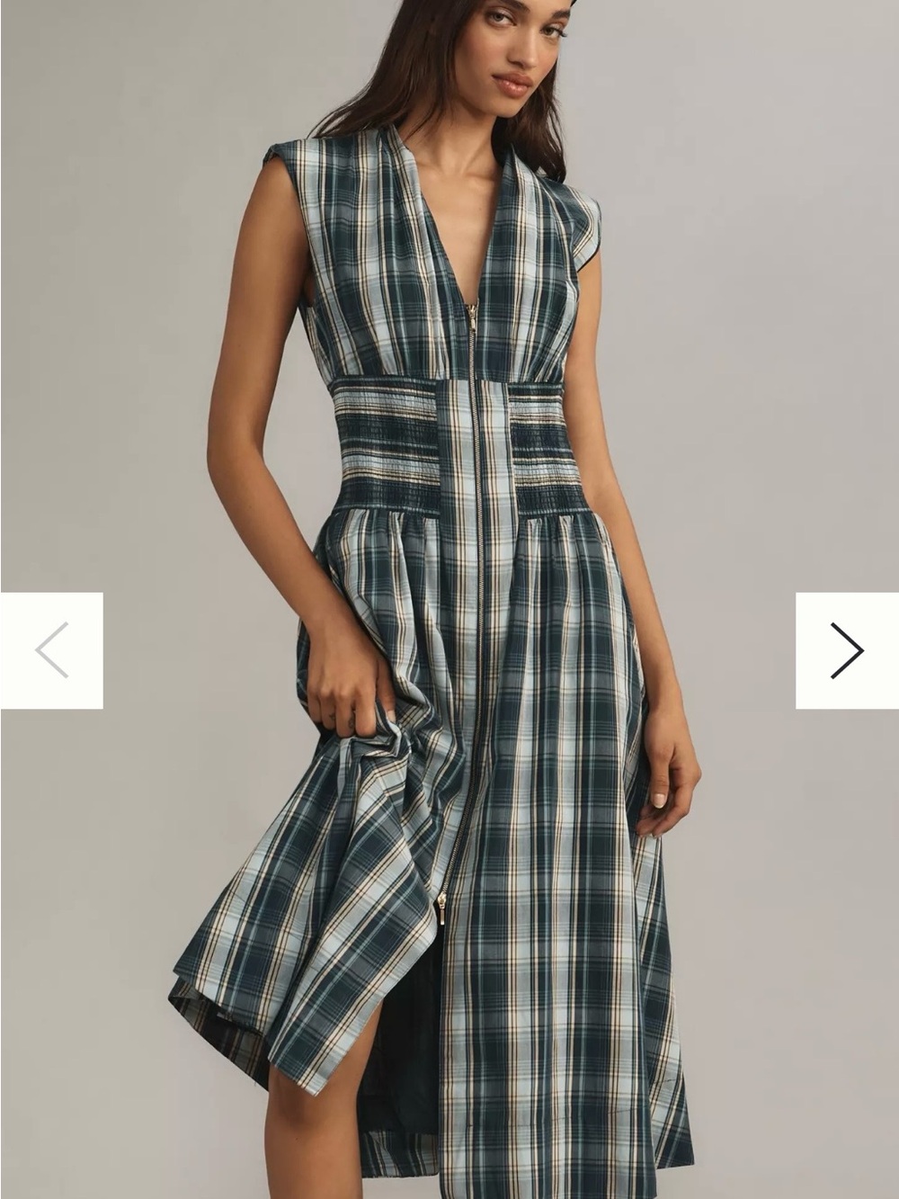 Anthropologie Tommie cap sleeve  smocked waist dress